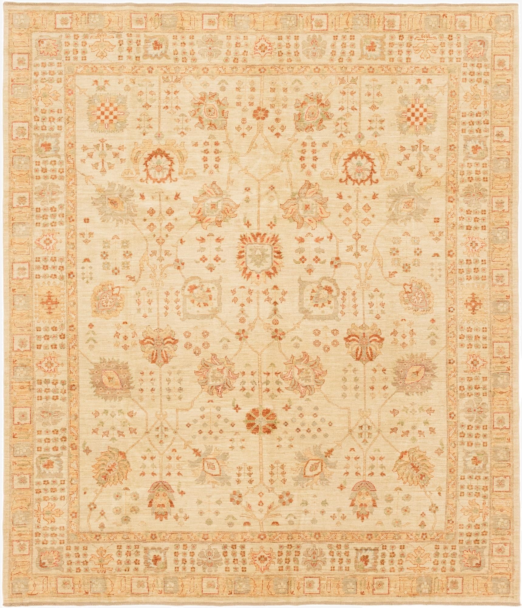 8' 4 x 9' 9  Hand Knotted Peshawar Ziegler Rug