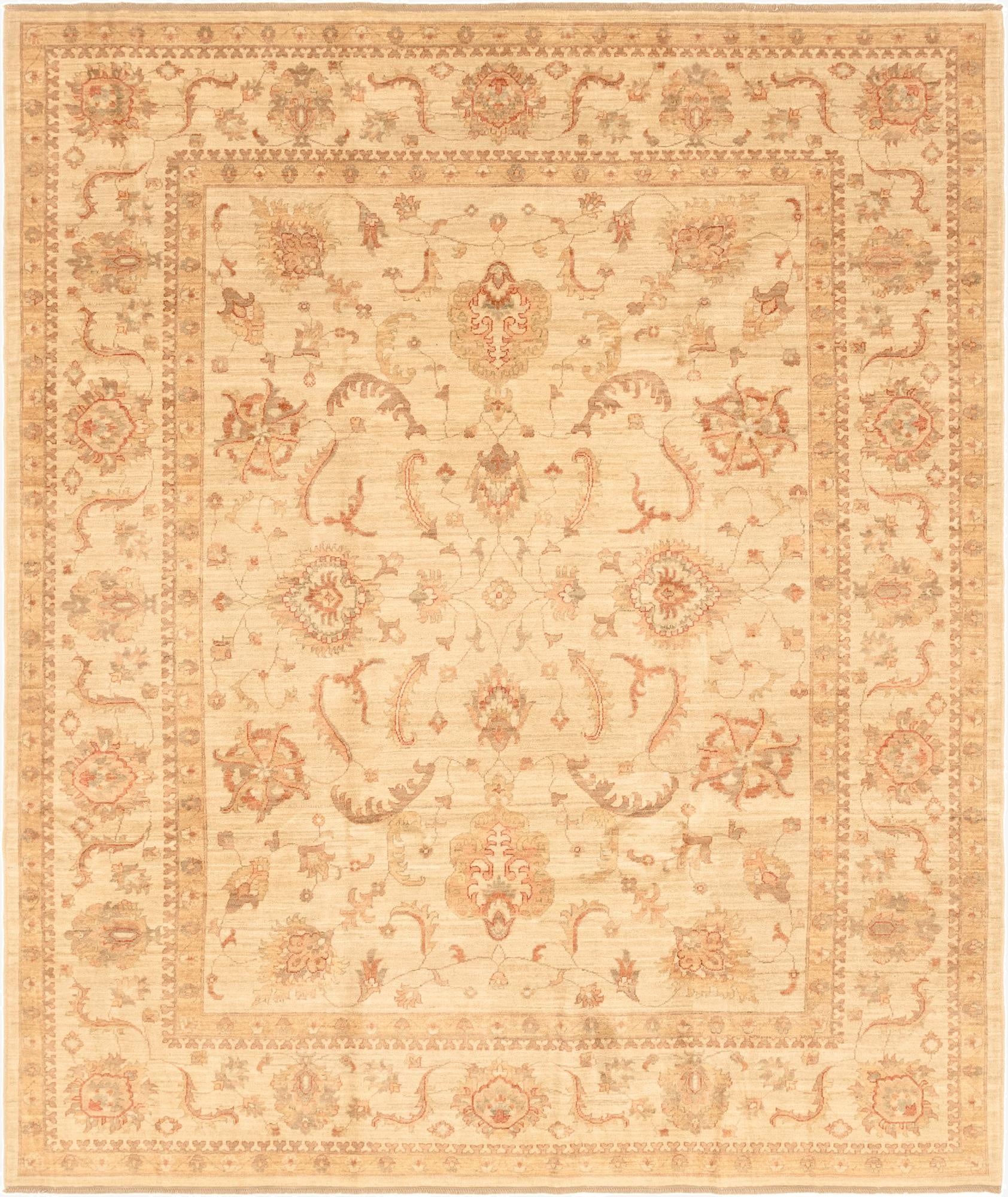 8' 4 x 9' 9  Hand Knotted Peshawar Ziegler Rug