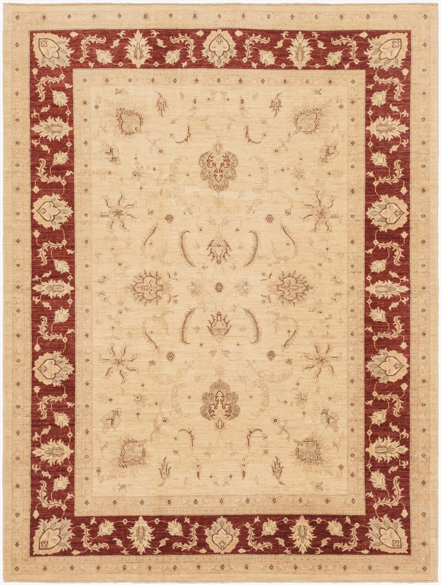 7' 2 x 9' 8  Hand Knotted Peshawar Ziegler Rug