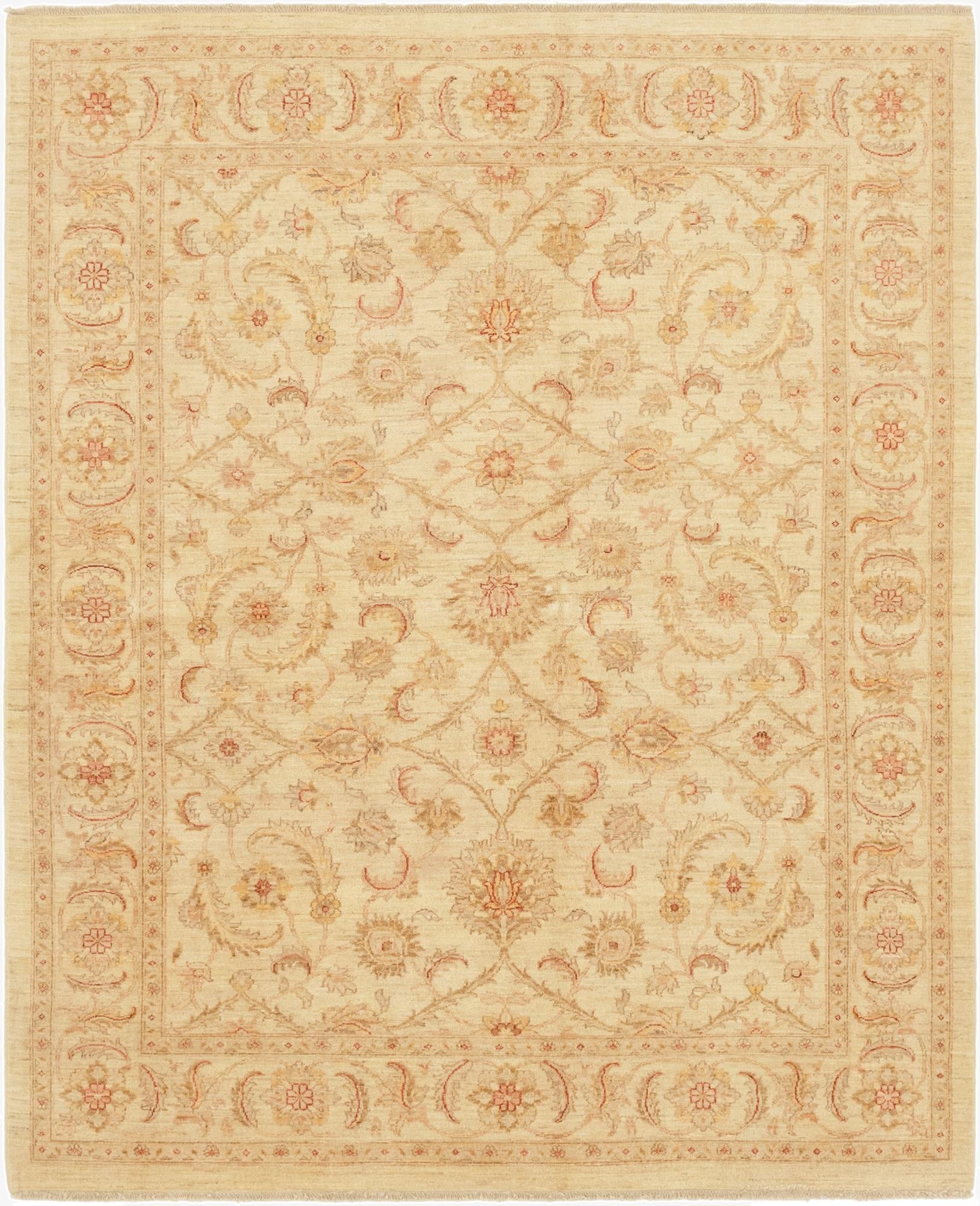 6' 5 x 7' 10  Hand Knotted Peshawar Ziegler Rug