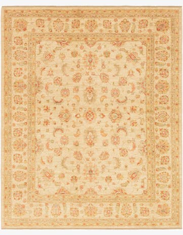 6' 8 x 8' 3 Hand Knotted Peshawar Ziegler Rug