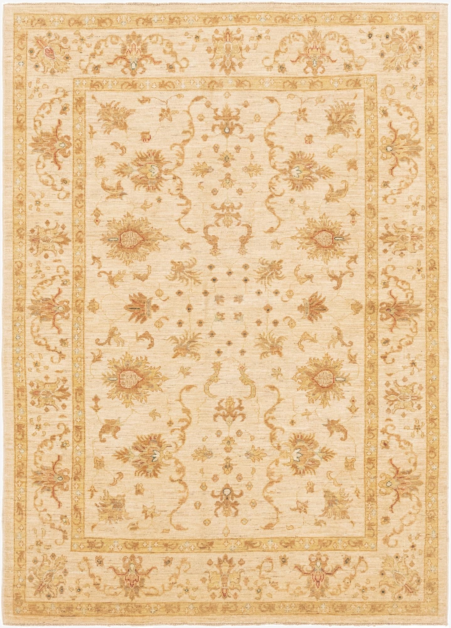 5' 8 x 8'  Hand Knotted Peshawar Ziegler Rug