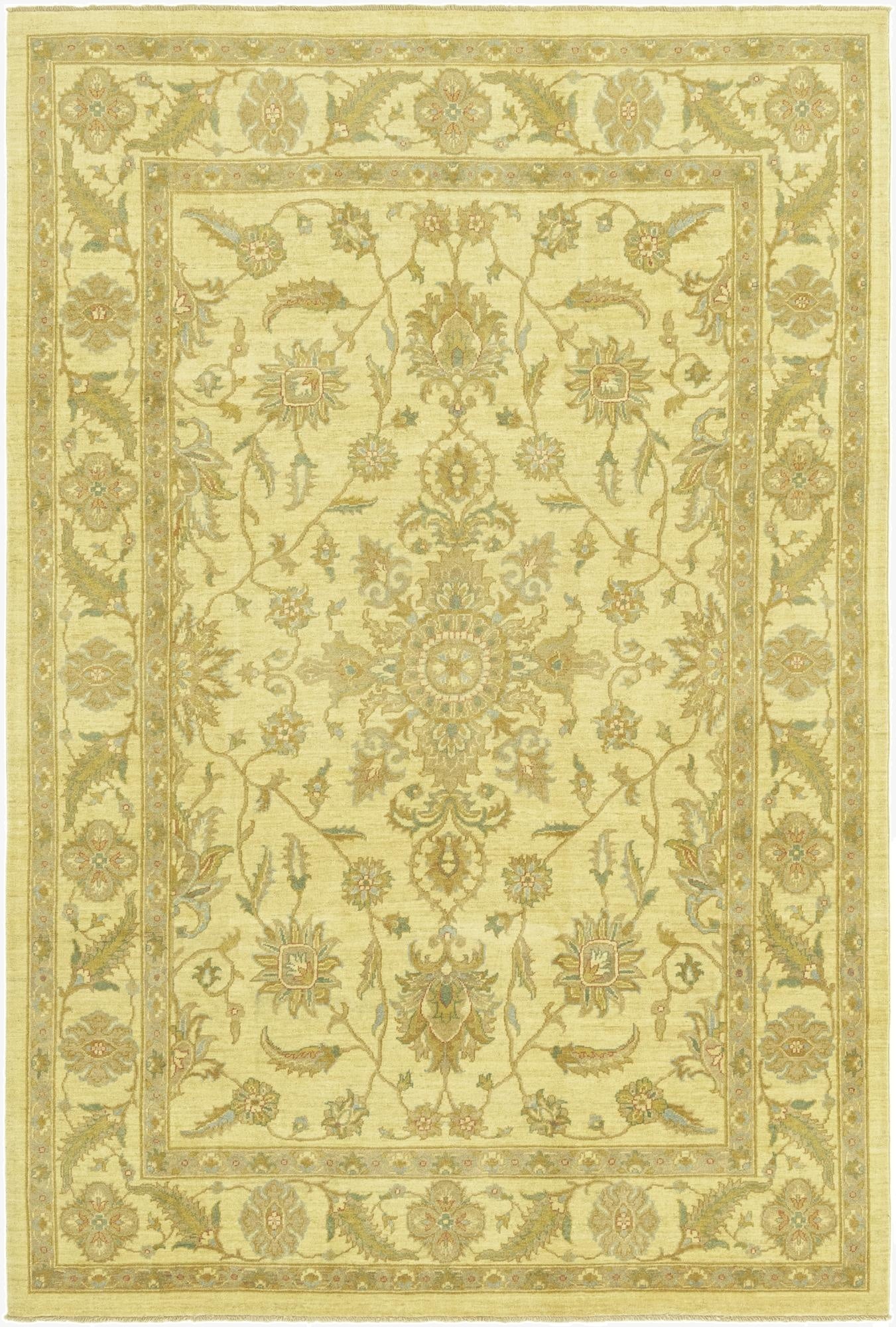 6' 7 x 10'  Hand Knotted Peshawar Ziegler Rug