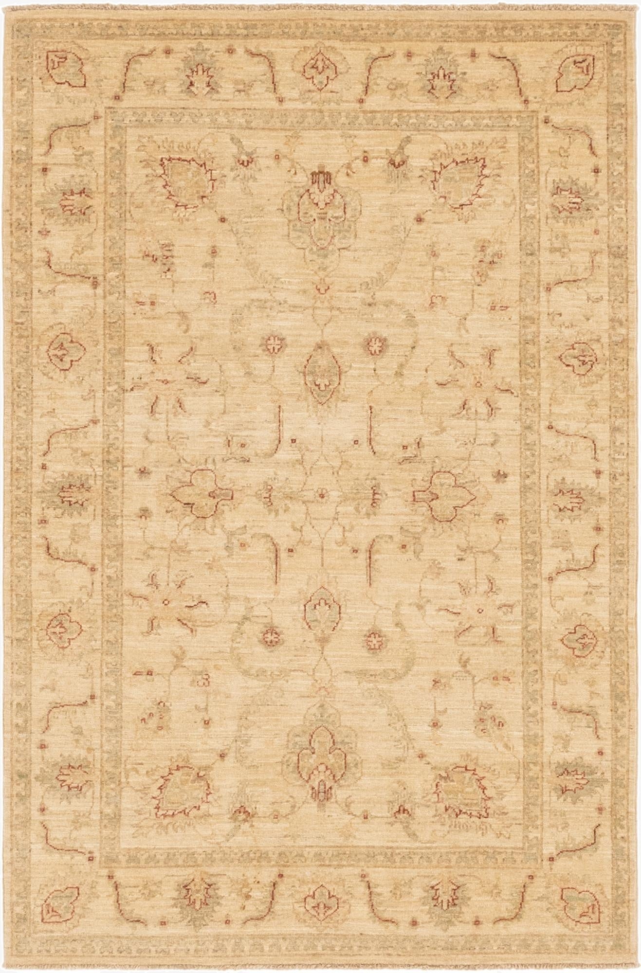 4' x 6' 2  Hand Knotted Peshawar Ziegler Rug