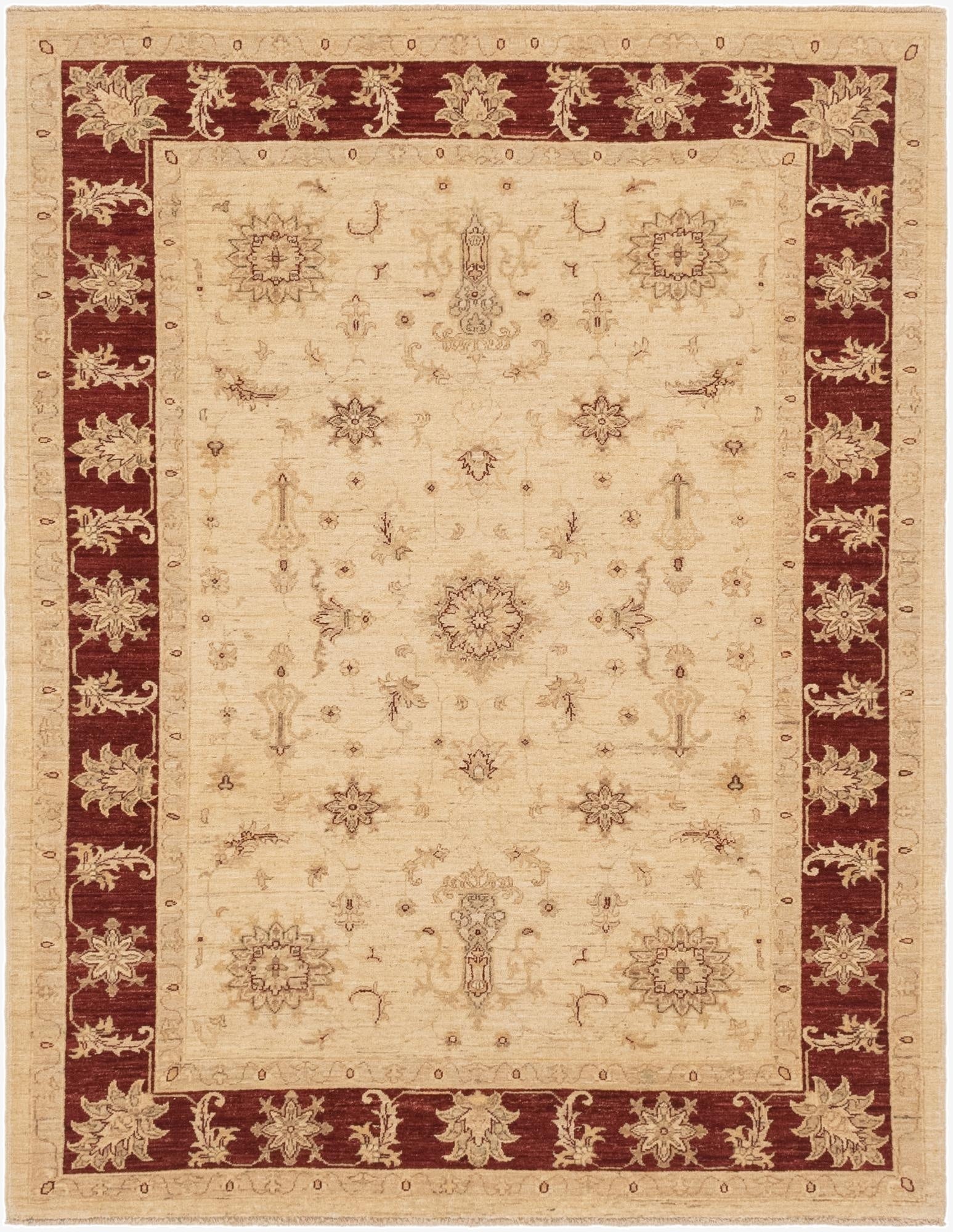 5' 8 x 7' 3  Hand Knotted Peshawar Ziegler Rug