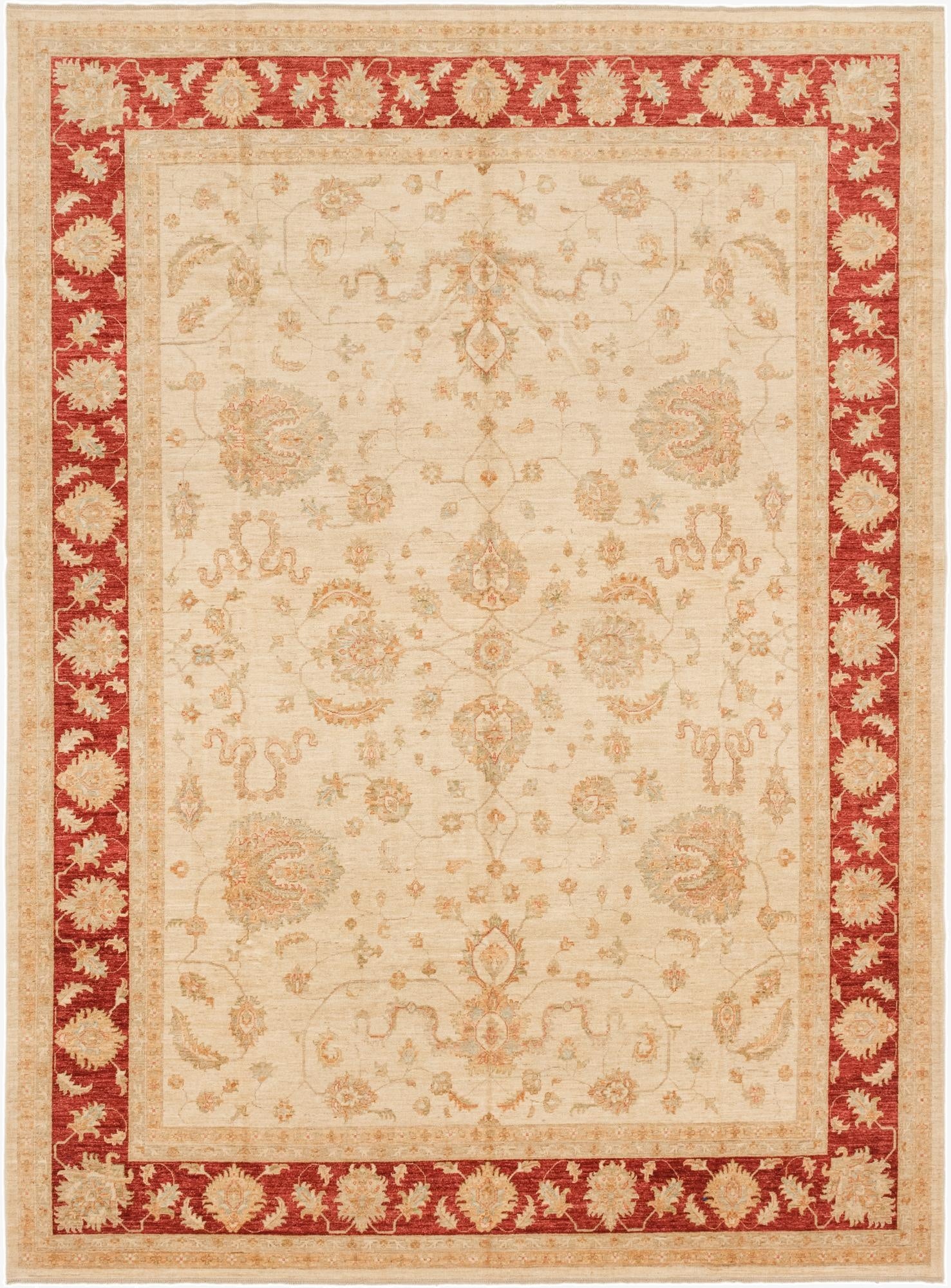 10' x 13' 7  Hand Knotted Peshawar Ziegler Rug