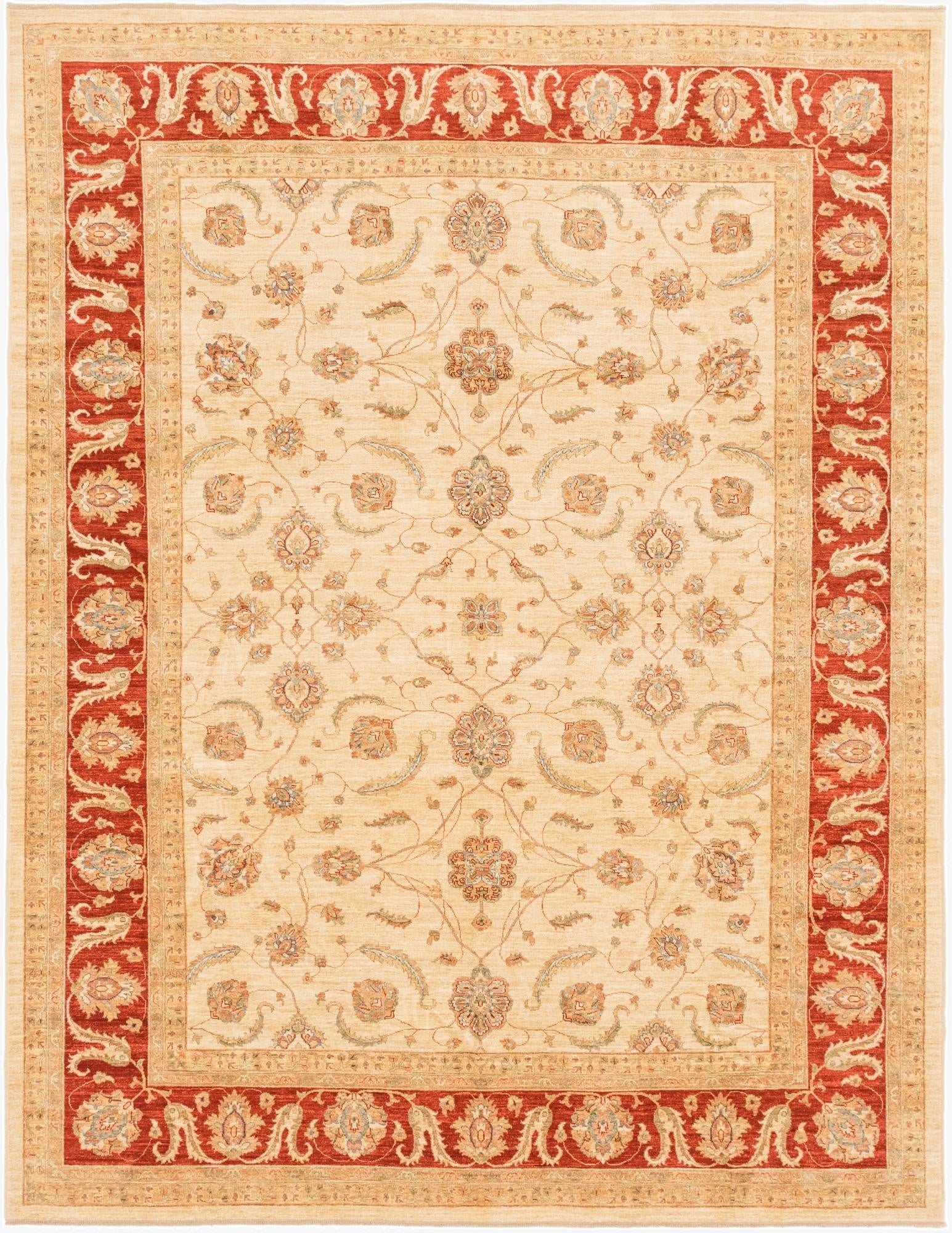 9' 10 x 12' 9  Hand Knotted Peshawar Ziegler Rug