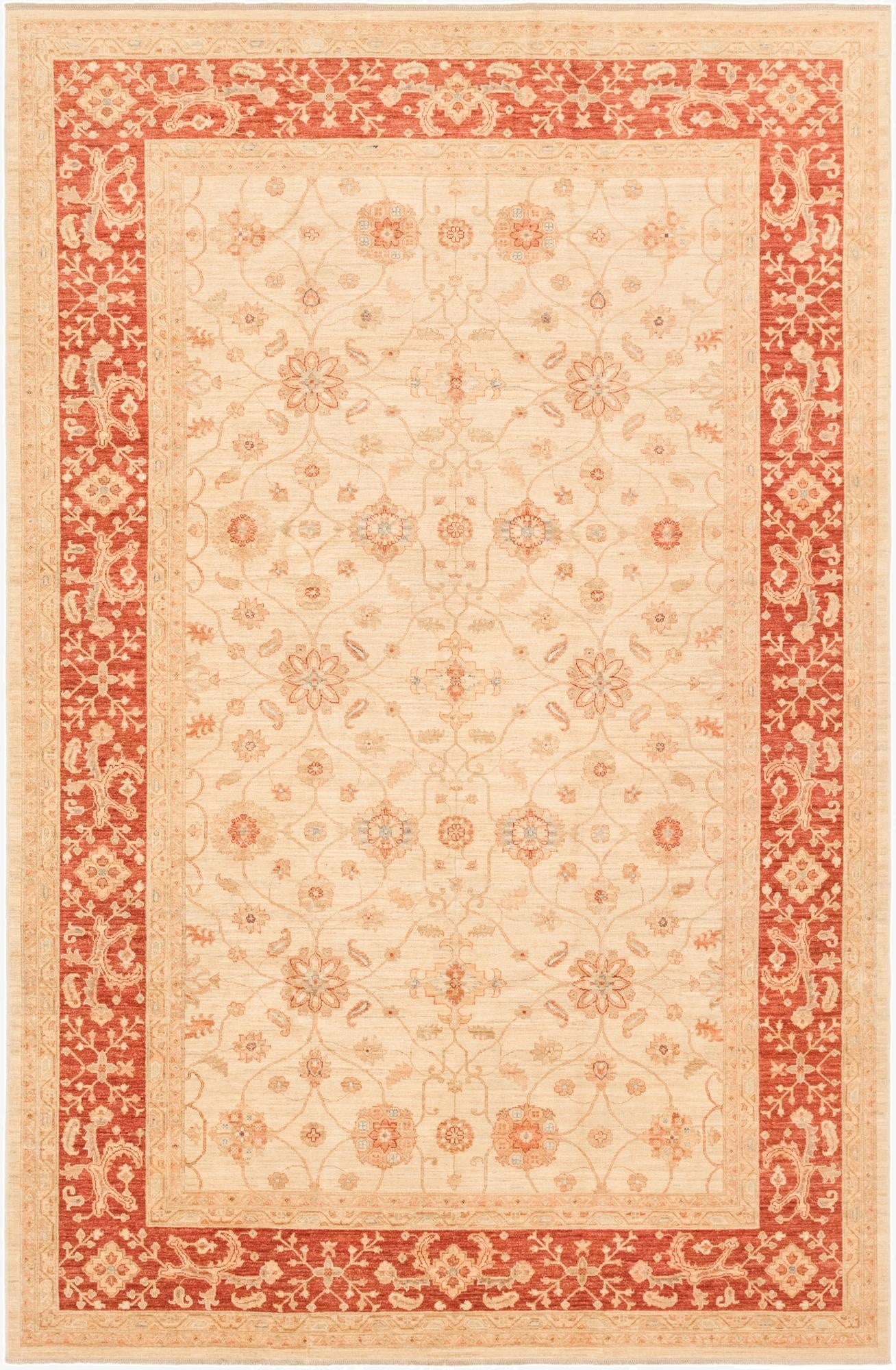 8' 4 x 12' 9  Hand Knotted Peshawar Ziegler Rug