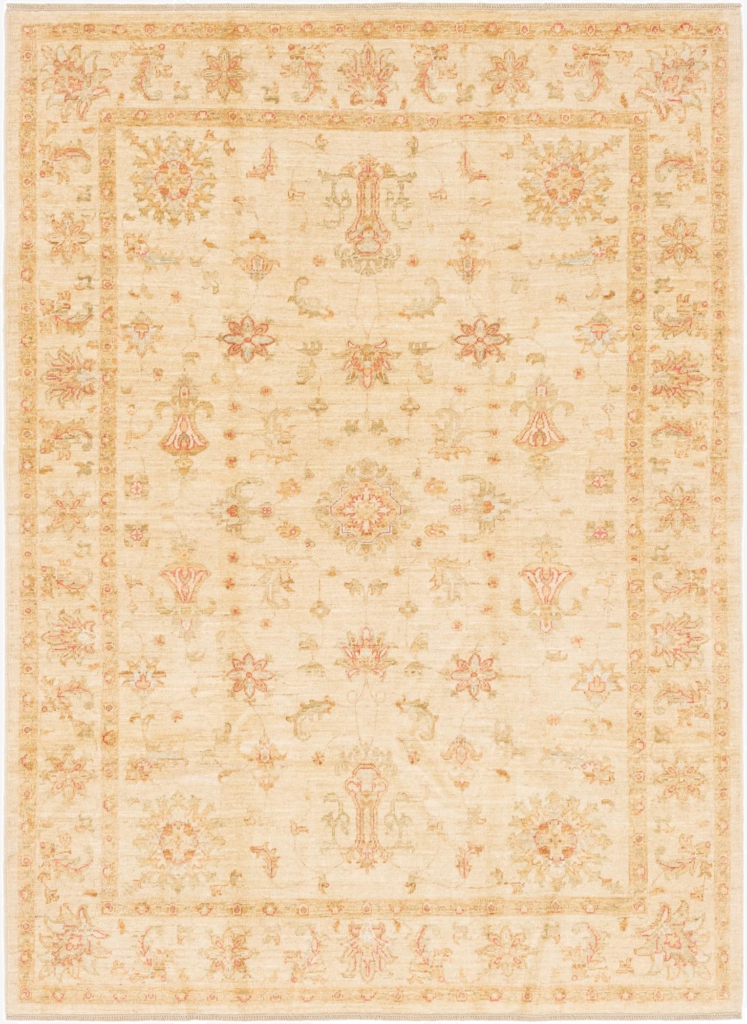 5' 8 x 7' 10  Hand Knotted Peshawar Ziegler Rug