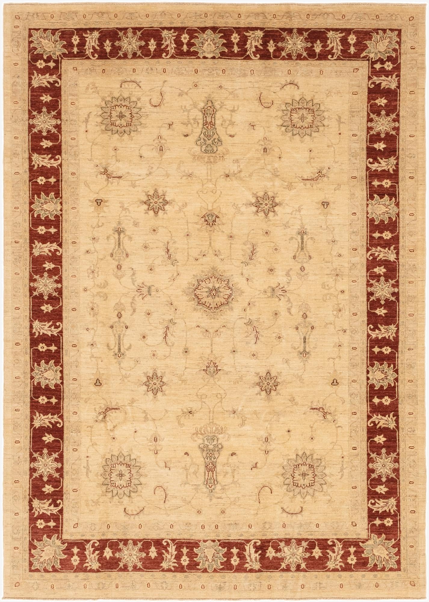 7' x 9' 9  Hand Knotted Peshawar Ziegler Rug