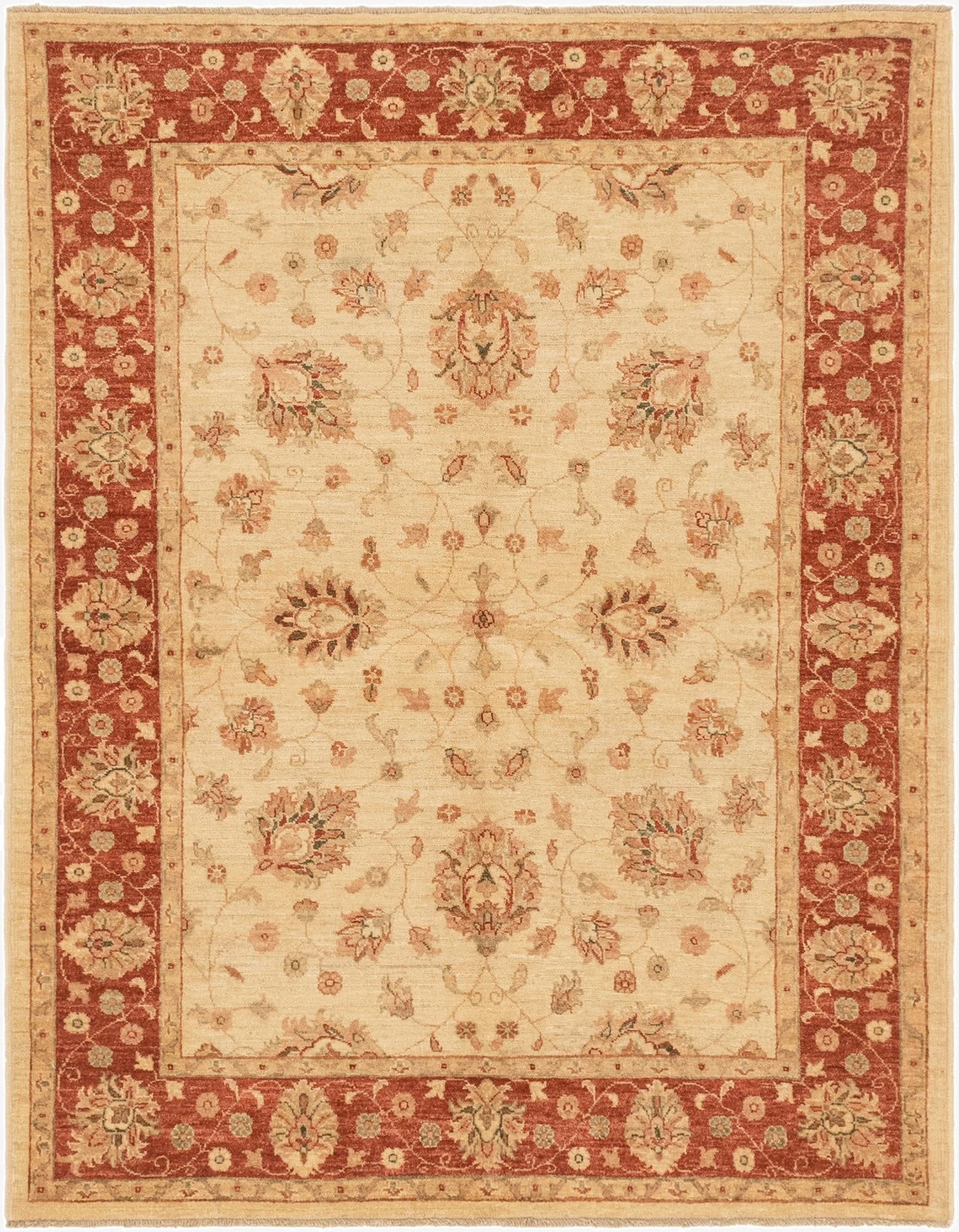 5' 2 x 6' 7  Hand Knotted Peshawar Ziegler Rug