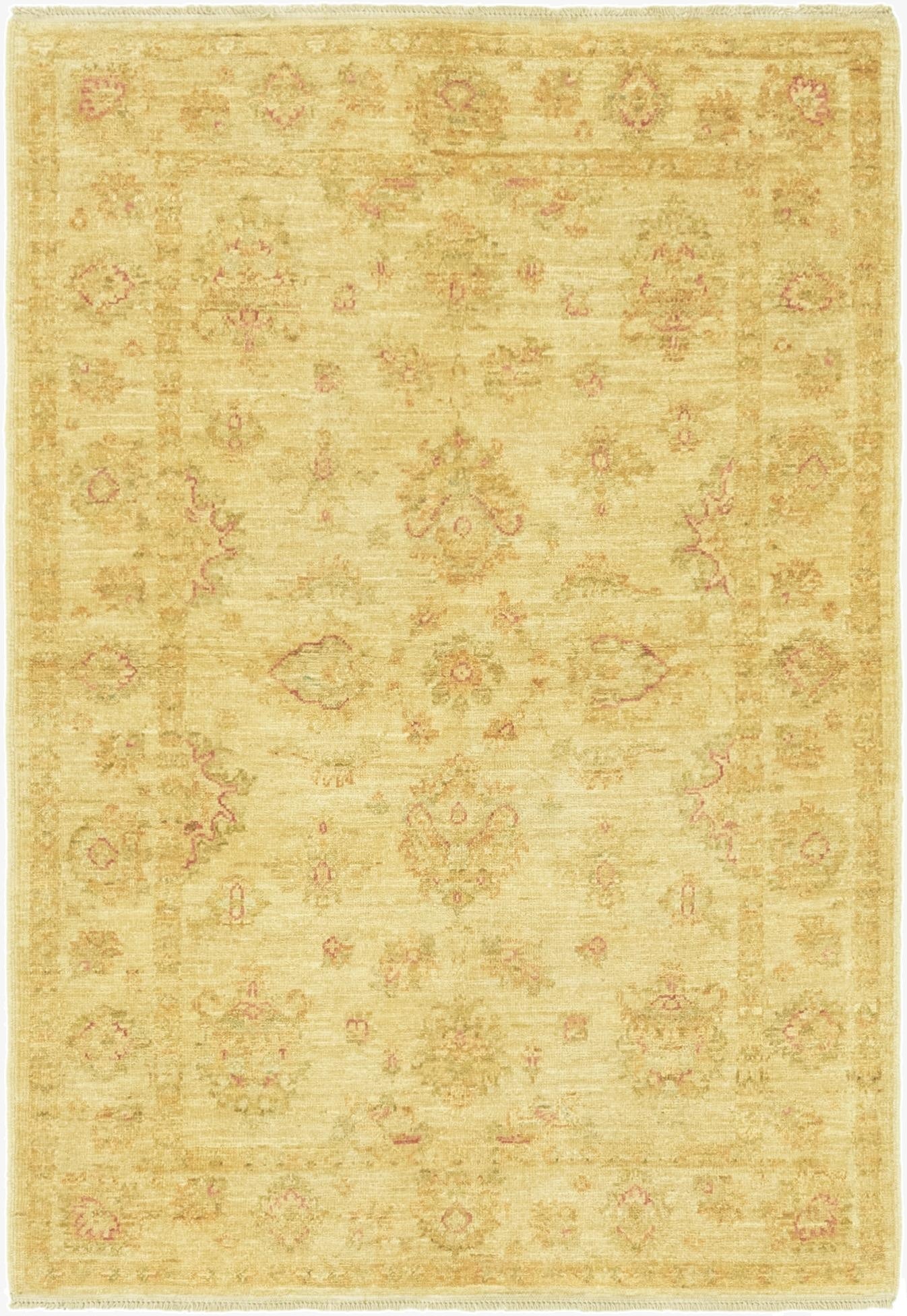 3' 4 x 4' 10  Hand Knotted Peshawar Ziegler Rug