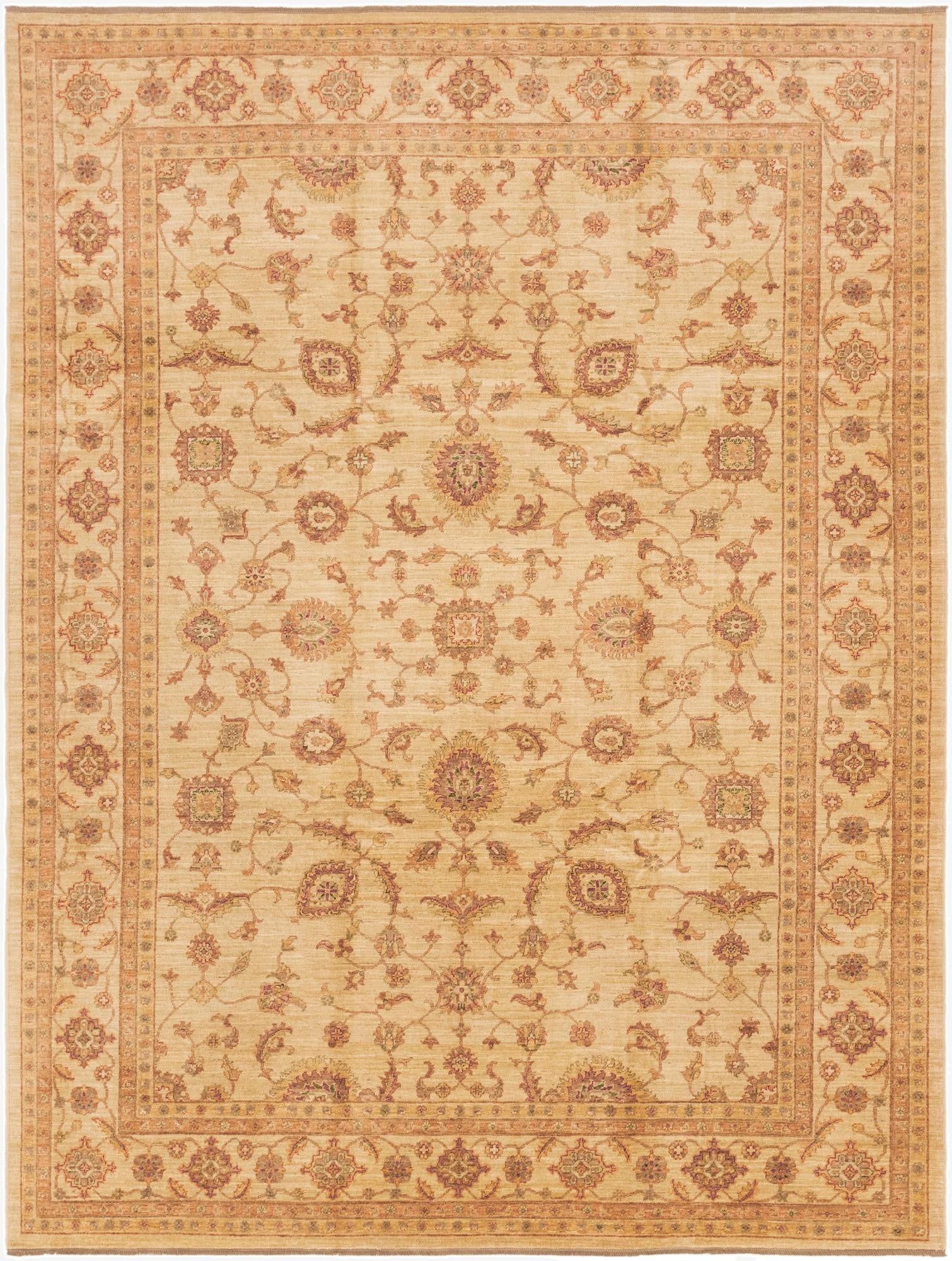 9' 1 x 11' 11  Hand Knotted Peshawar Ziegler Rug