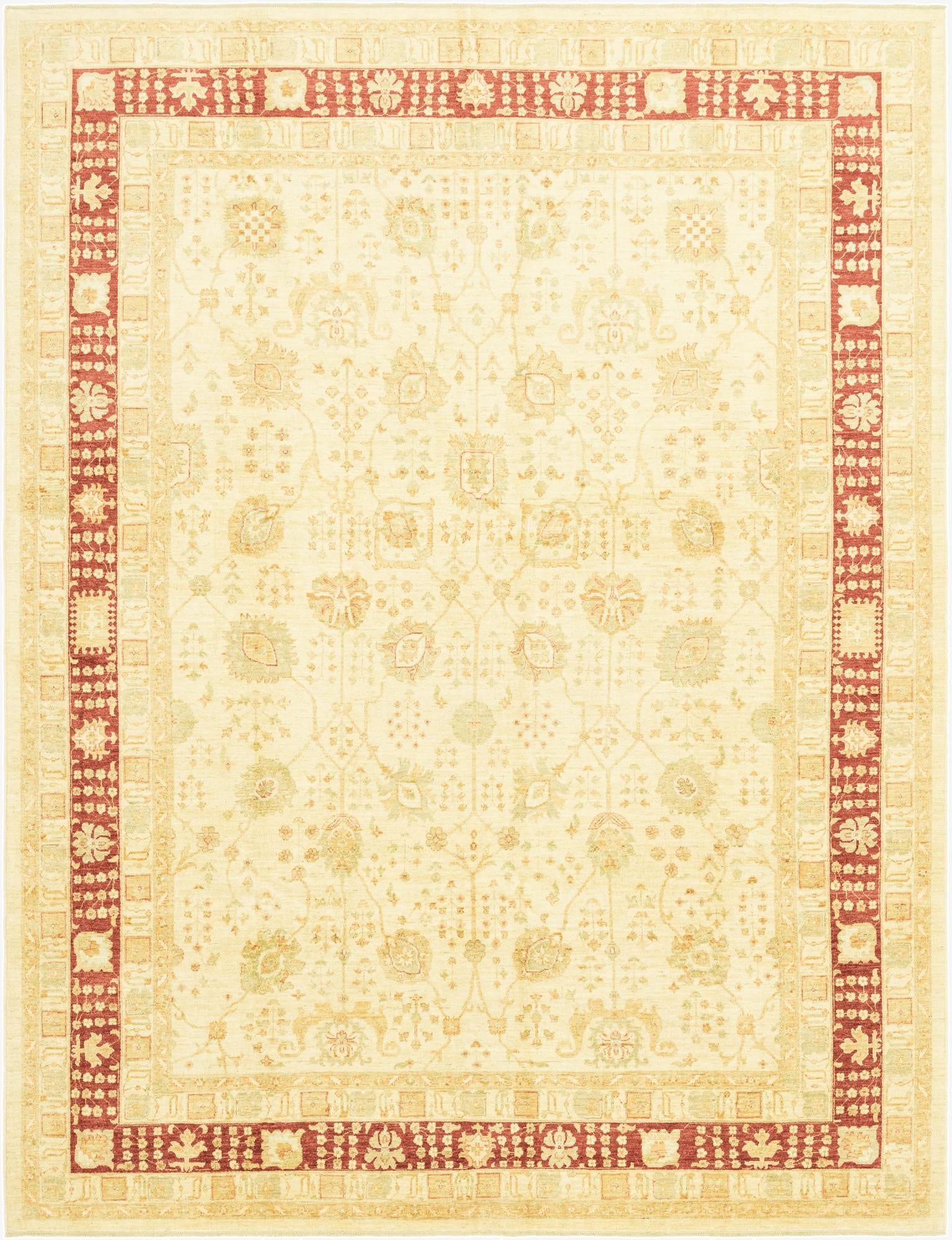 9' 9 x 12' 9  Hand Knotted Peshawar Ziegler Rug