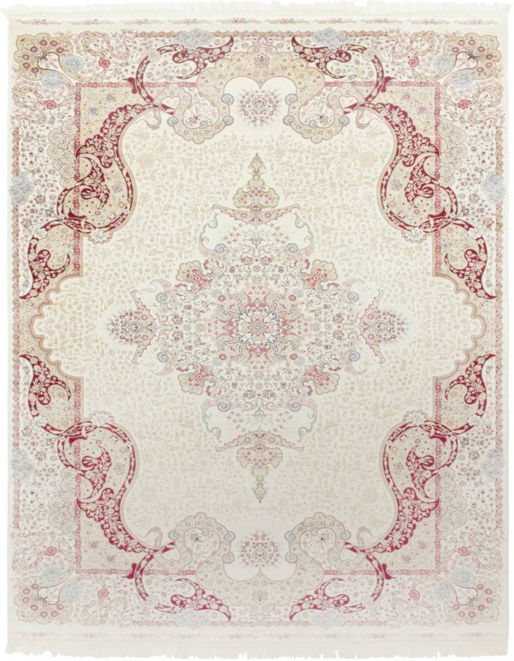 Detail image of 5' x 7' 5 Qom Bamboo Silk Rug