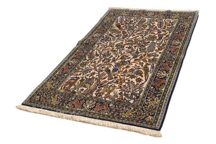 Detail image of 3' 4 x 5' 7 Hand Knotted Qom Persian Rug
