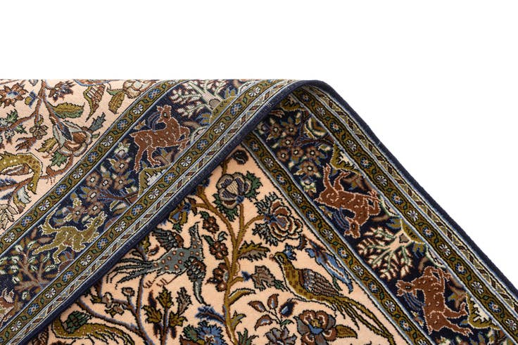 Detail image of 3' 4 x 5' 7 Hand Knotted Qom Persian Rug