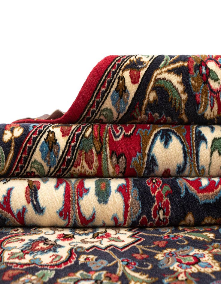 Detail image of 6' 7 x 9' 7  Hand Knotted Qom Persian Rug