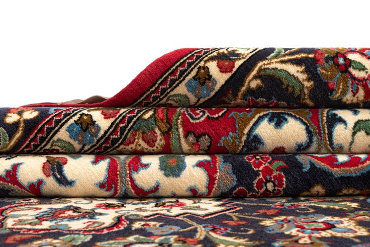 Detail image of 6' 7 x 9' 7 Hand Knotted Qom Persian Rug