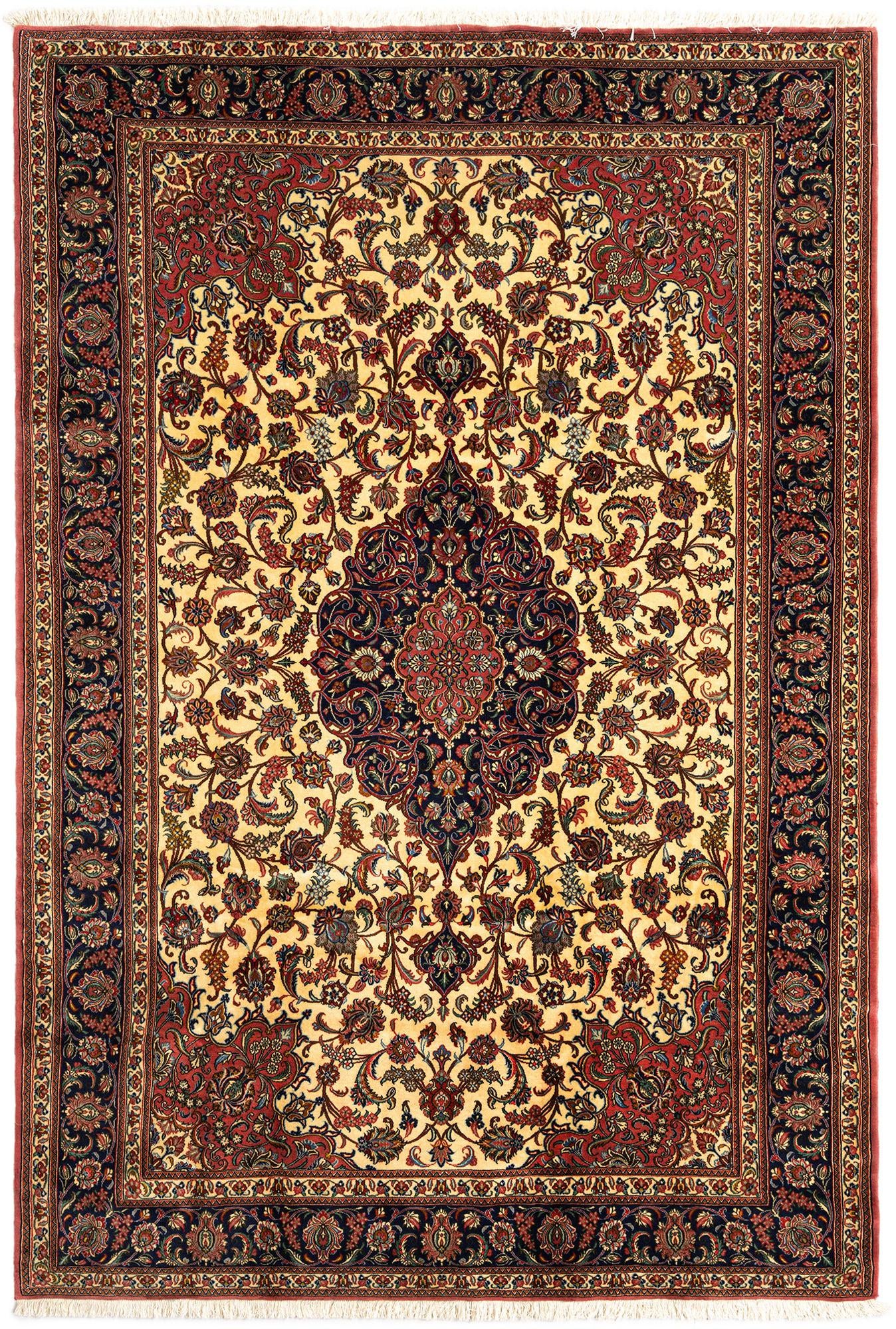 6' 8 x 10' Hand Knotted Qom Persian Rug