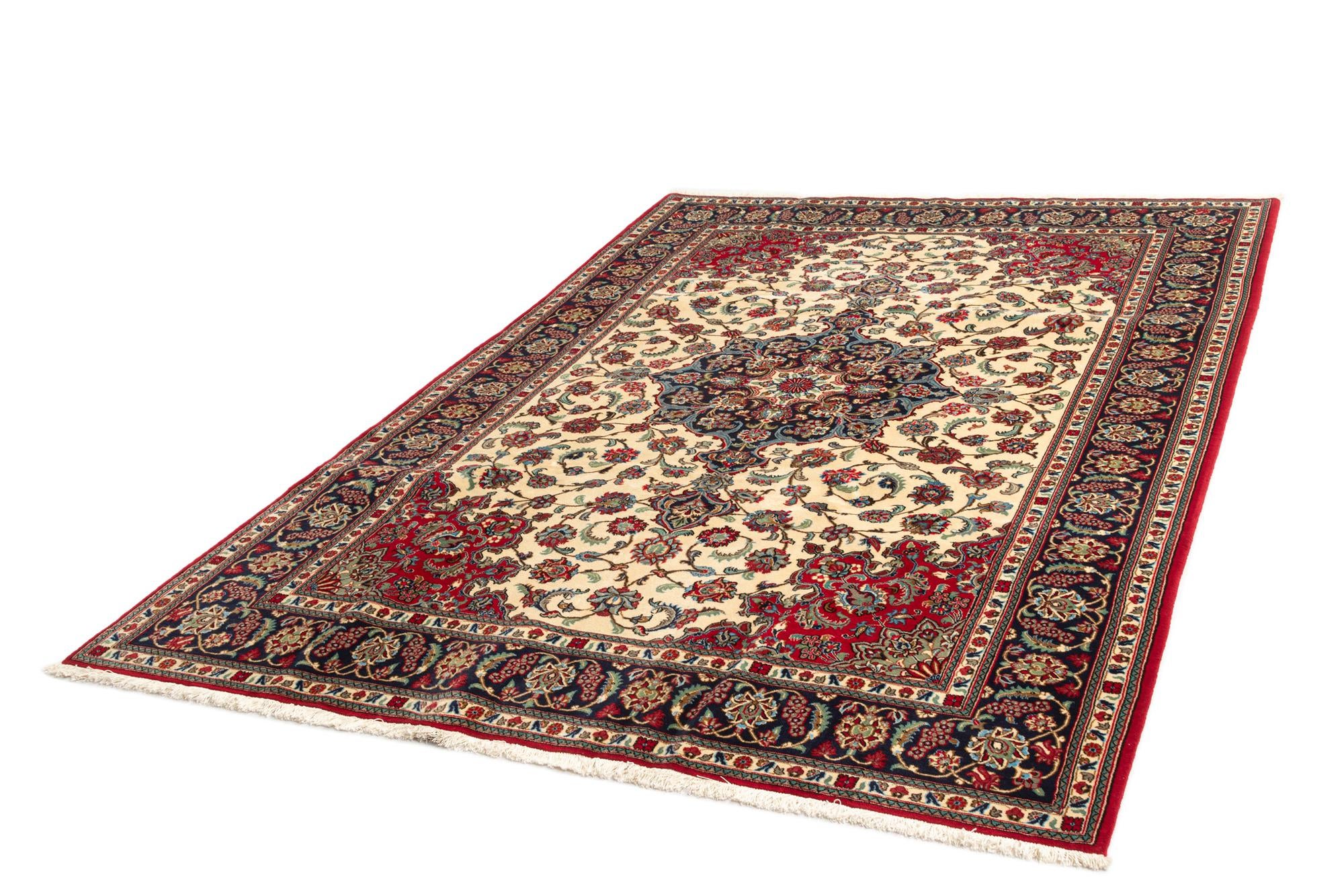 6' 8 x 9' 9 Hand Knotted Qom Persian Rug