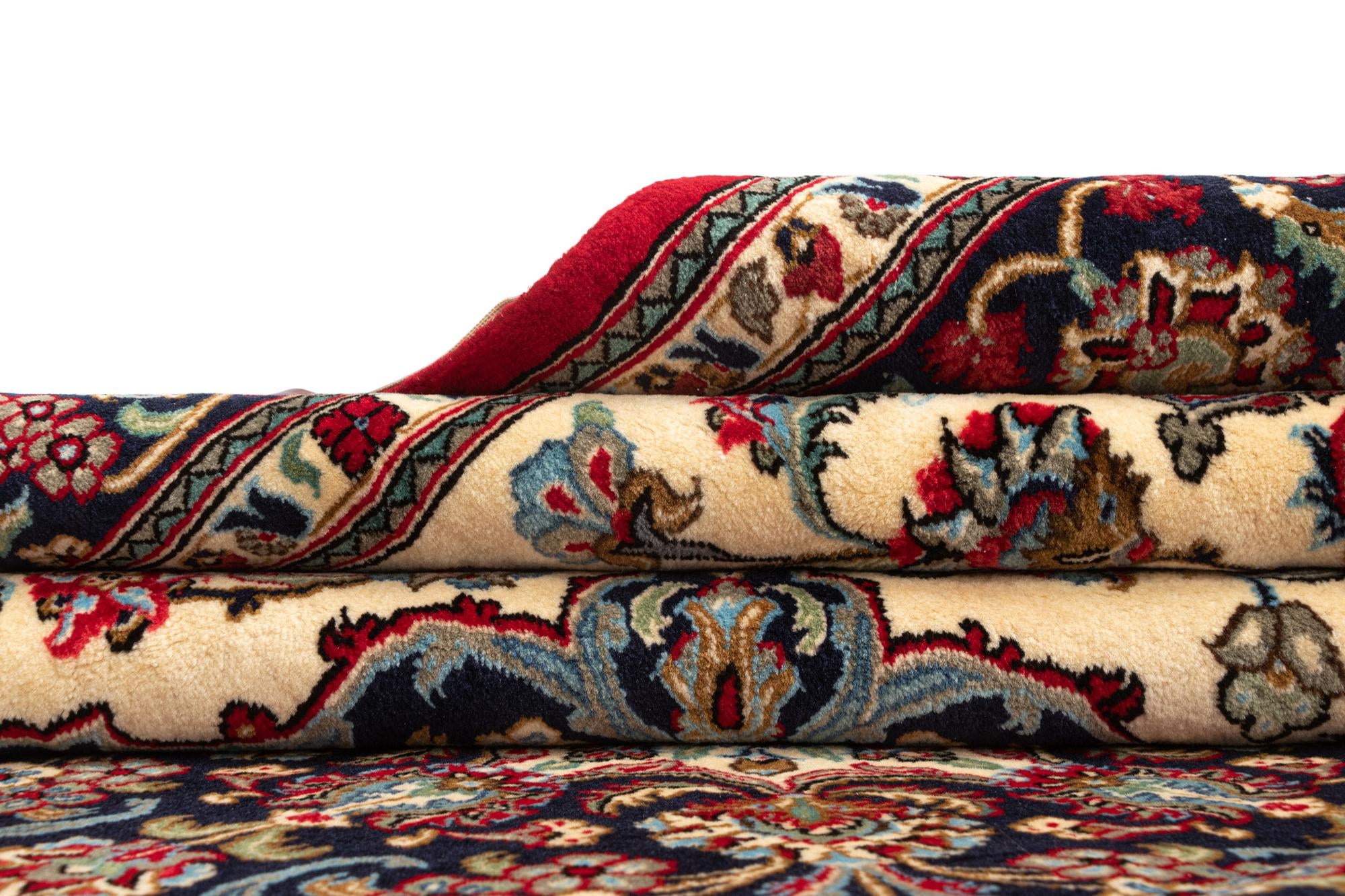 6' 8 x 9' 9 Hand Knotted Qom Persian Rug
