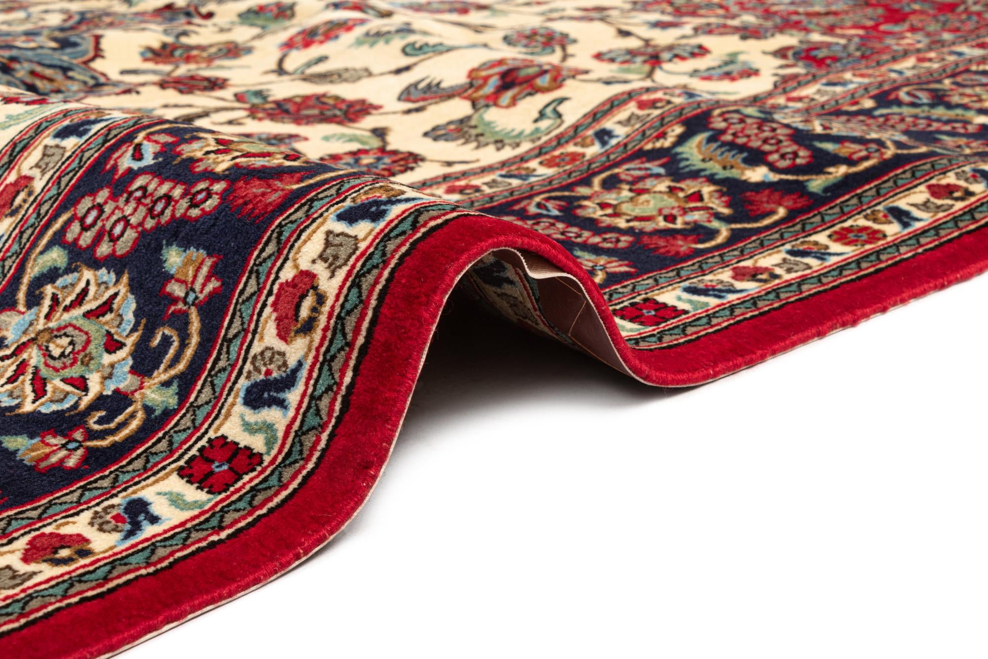 6' 8 x 9' 9 Hand Knotted Qom Persian Rug