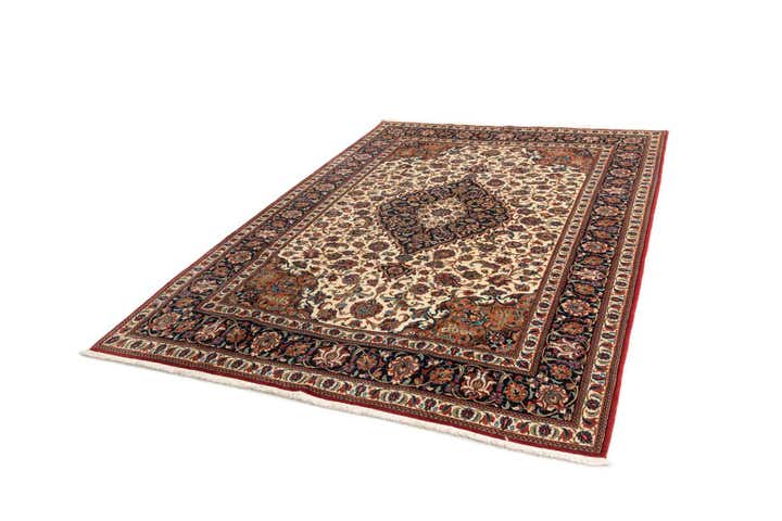 6' 10 x 9' 5 Hand Knotted Qom Persian Rug