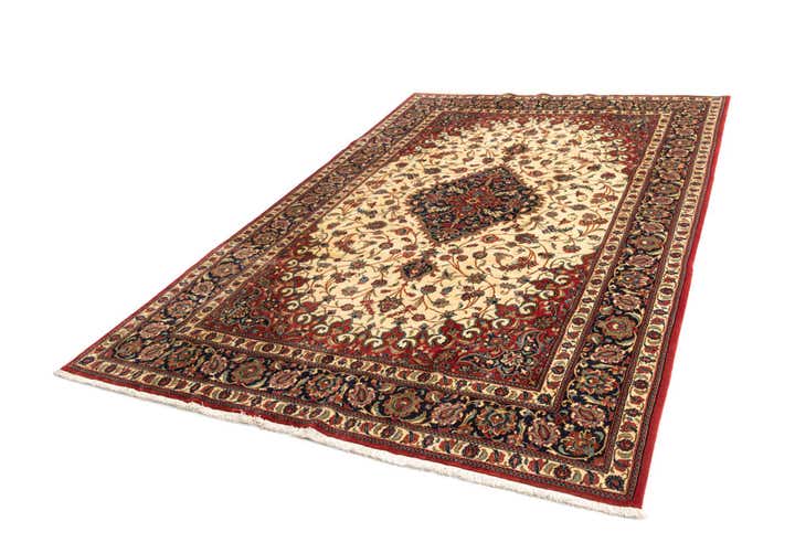 6' 7 x 10' Hand Knotted Qom Persian Rug