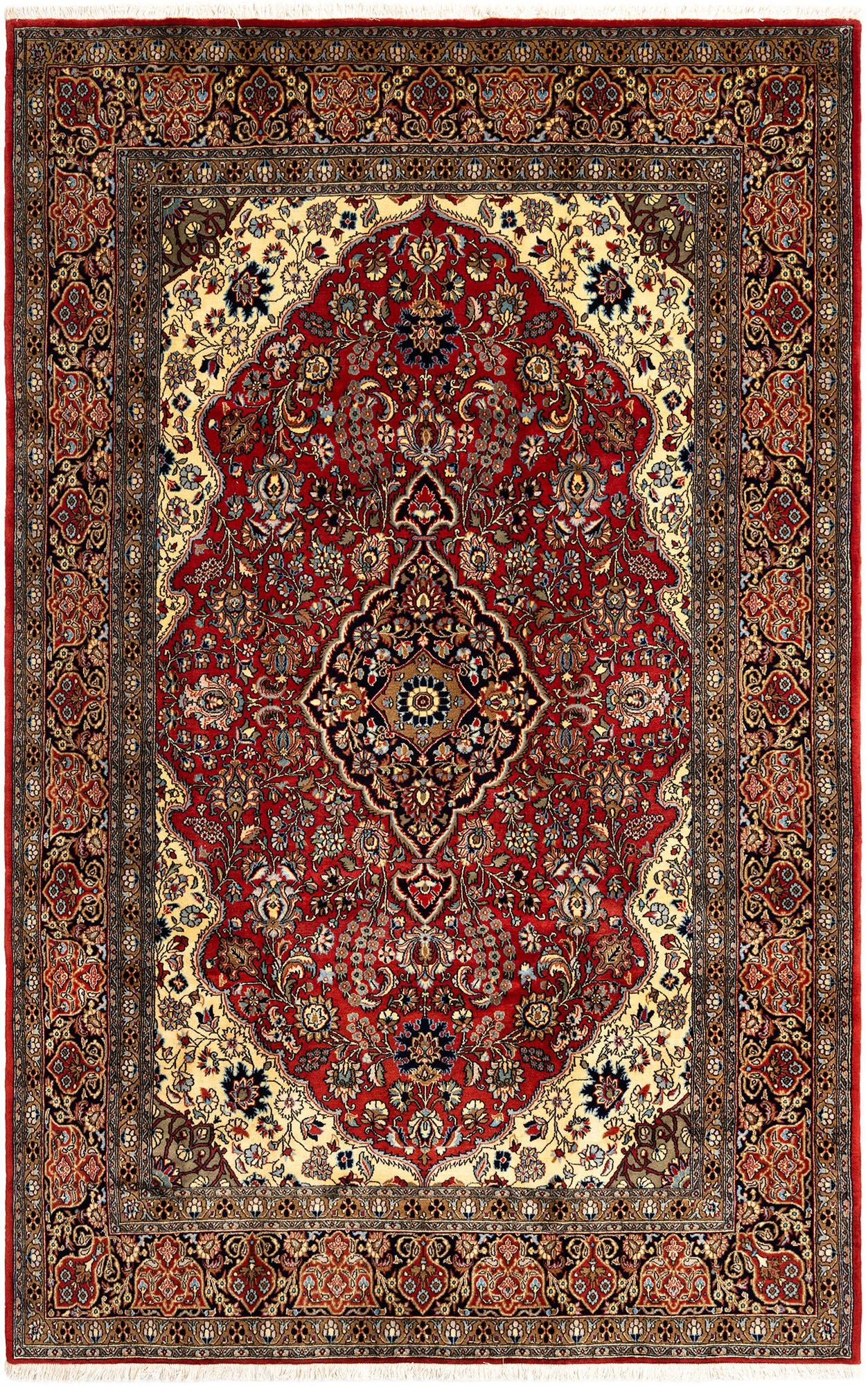 6' 7 x 10' 1 Hand Knotted Qom Persian Rug