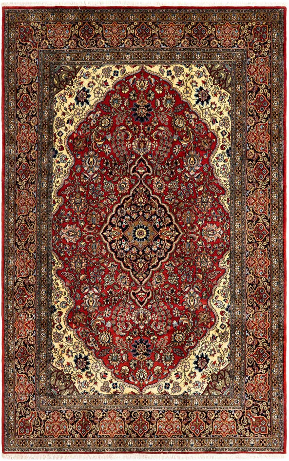 Detail image of 6' 7 x 10' 1 Hand Knotted Qom Persian Rug