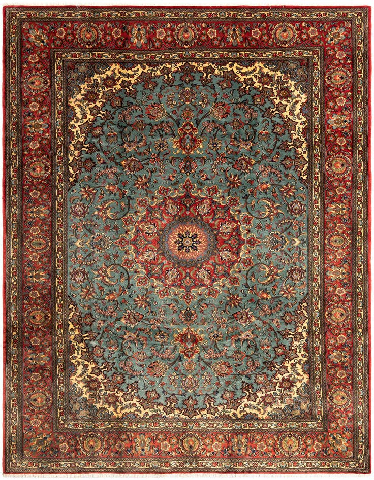 Detail image of 6' 8 x 9' 10 Hand Knotted Qom Persian Rug