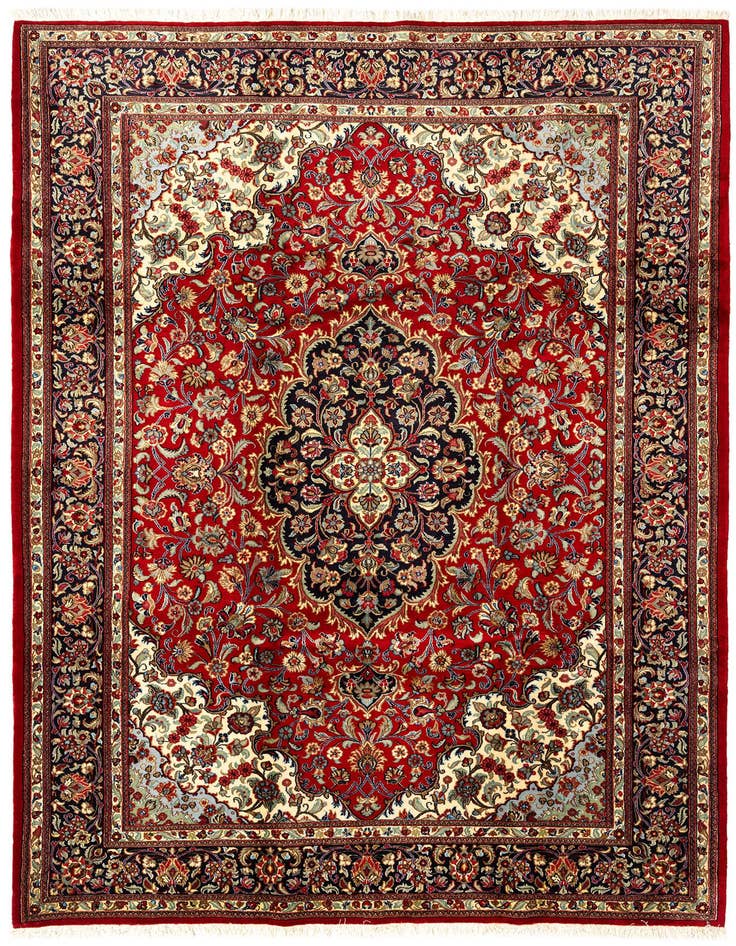 Detail image of 6' 9 x 9' 8 Hand Knotted Qom Persian Rug