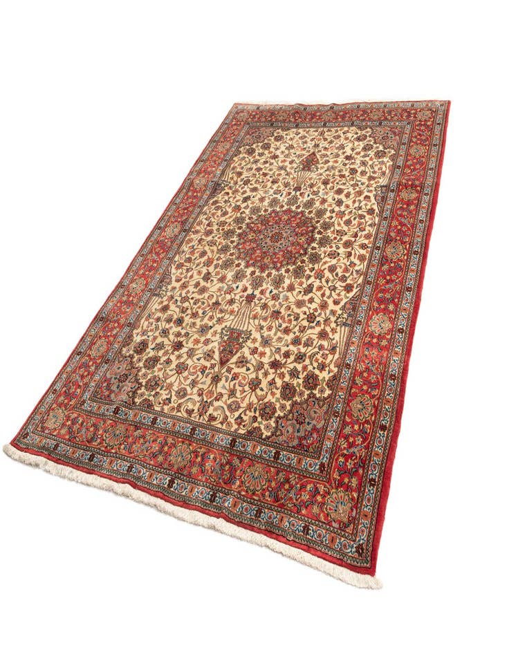 Detail image of 6' 6 x 9' 6  Hand Knotted Qom Persian Rug