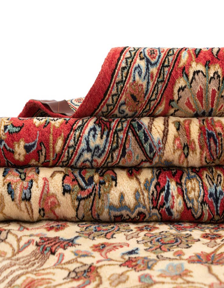 Detail image of 6' 6 x 9' 6  Hand Knotted Qom Persian Rug