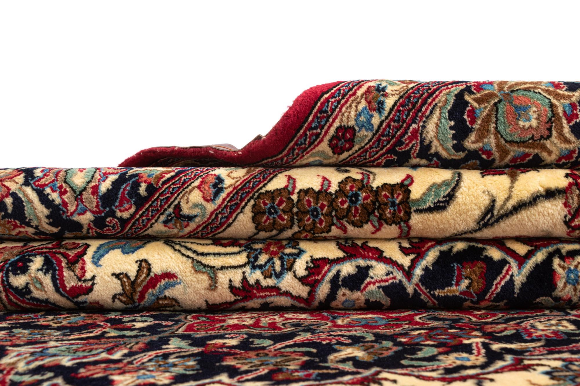 6' 6 x 9' 7 Hand Knotted Qom Persian Rug