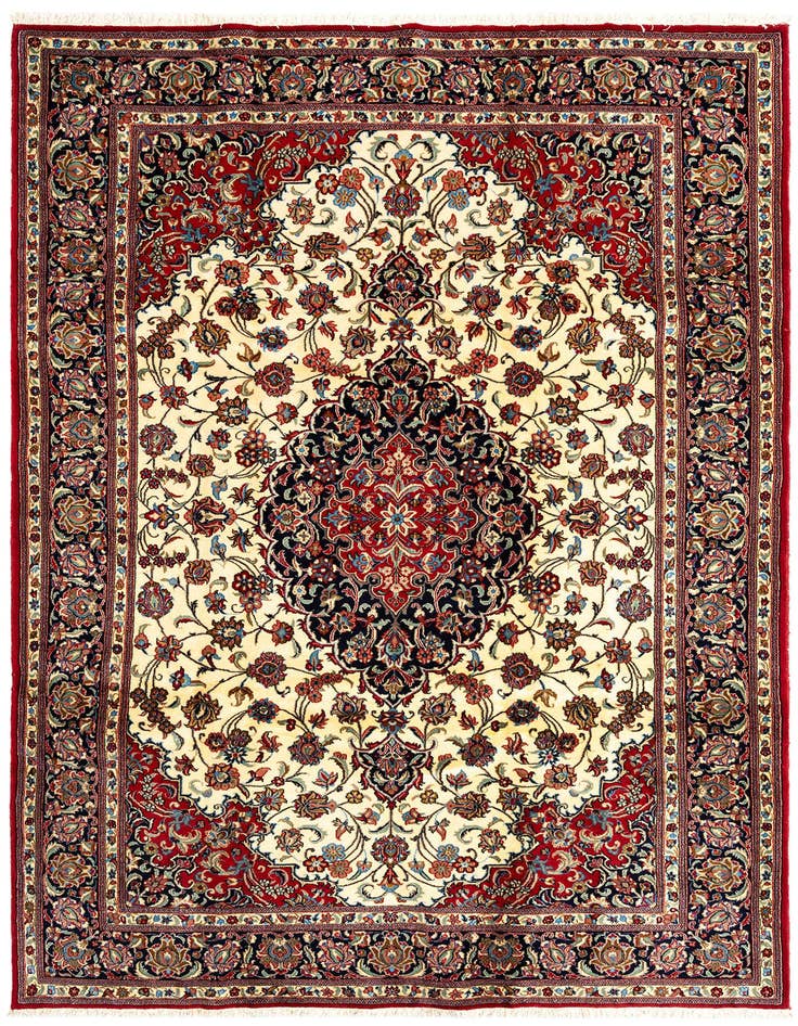 Detail image of 6' 6 x 9' 7 Hand Knotted Qom Persian Rug