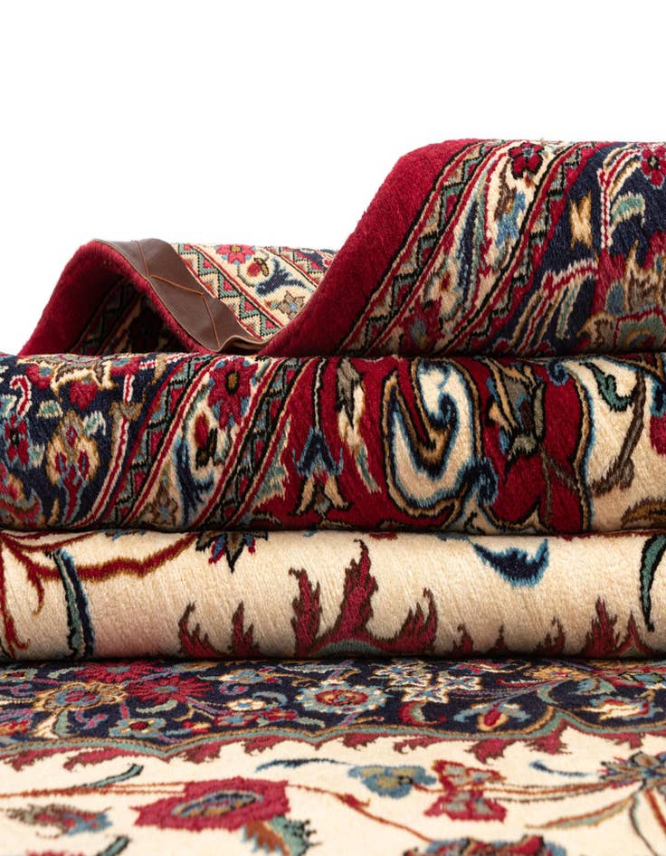 Detail image of 6' 8 x 9' 8  Hand Knotted Qom Persian Rug