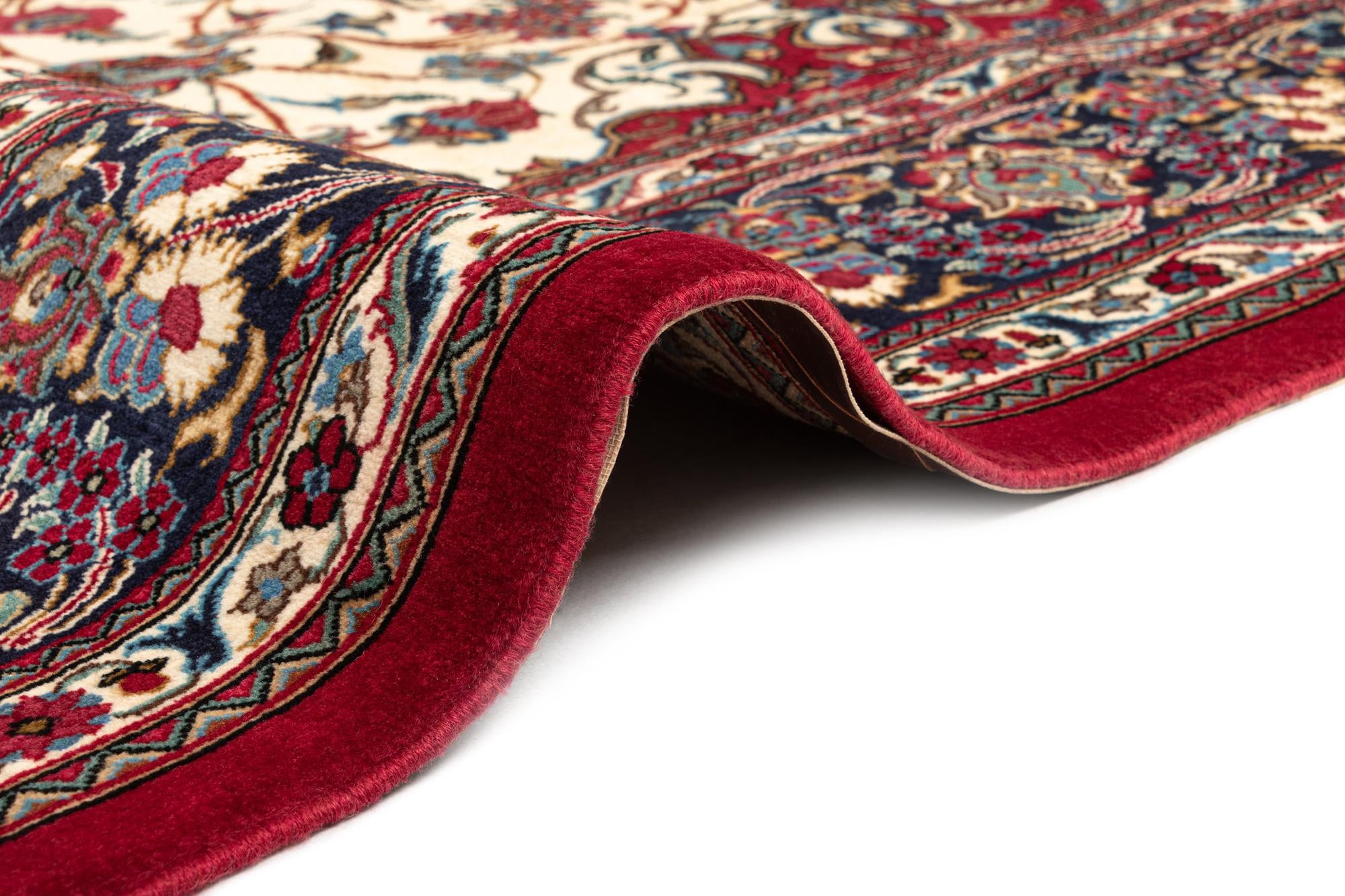 6' 8 x 9' 8 Hand Knotted Qom Persian Rug