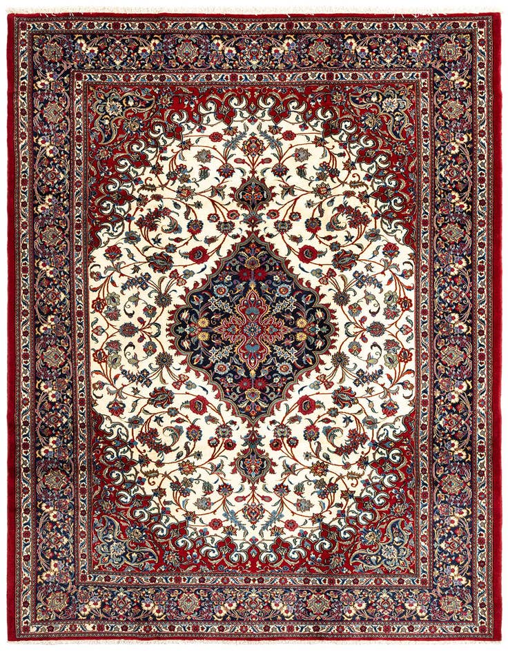 Detail image of 6' 8 x 9' 8 Hand Knotted Qom Persian Rug