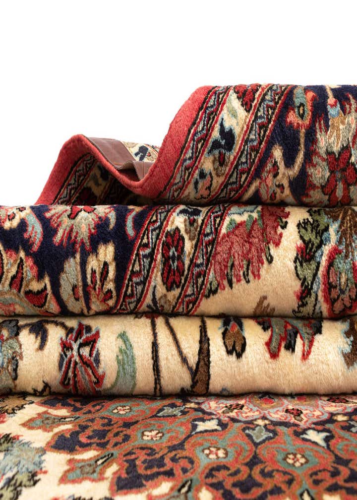 6' 9 x 9' 8 Hand Knotted Qom Persian Rug