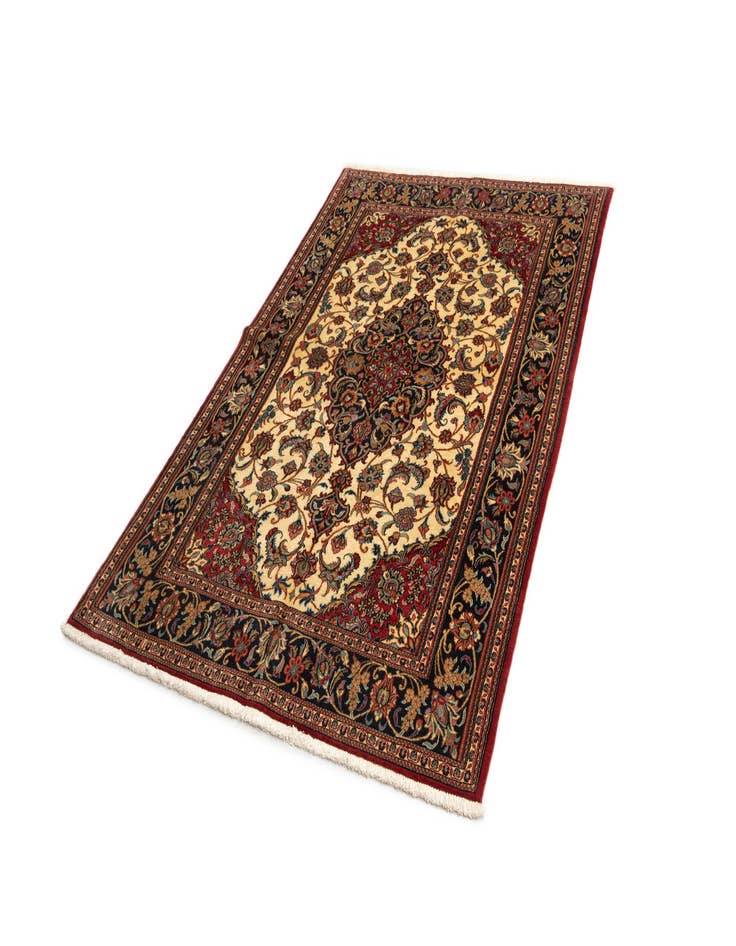 Detail image of 4' 6 x 6' 9  Hand Knotted Qom Persian Rug