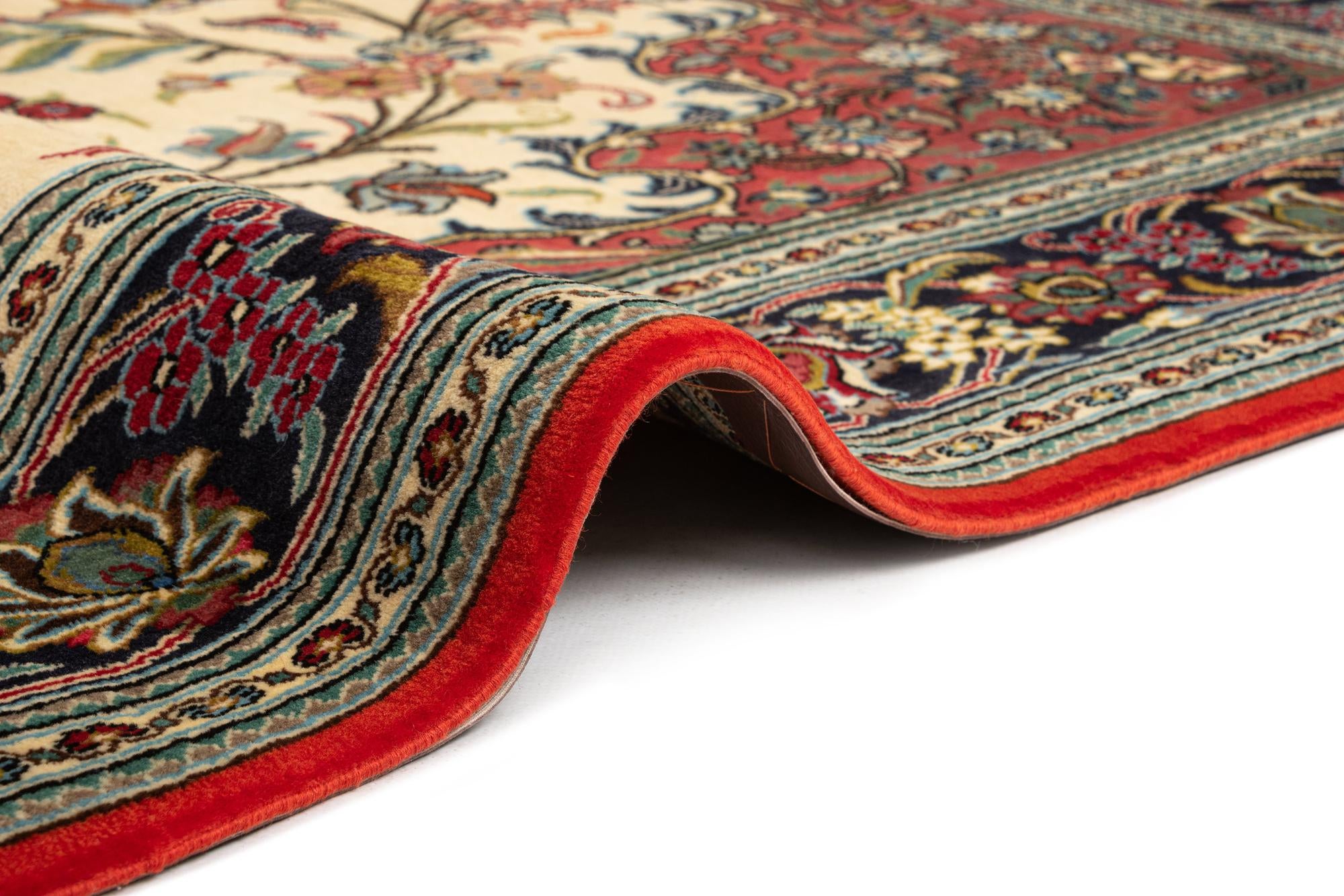 4' 6 x 6' 11 Hand Knotted Qom Persian Rug