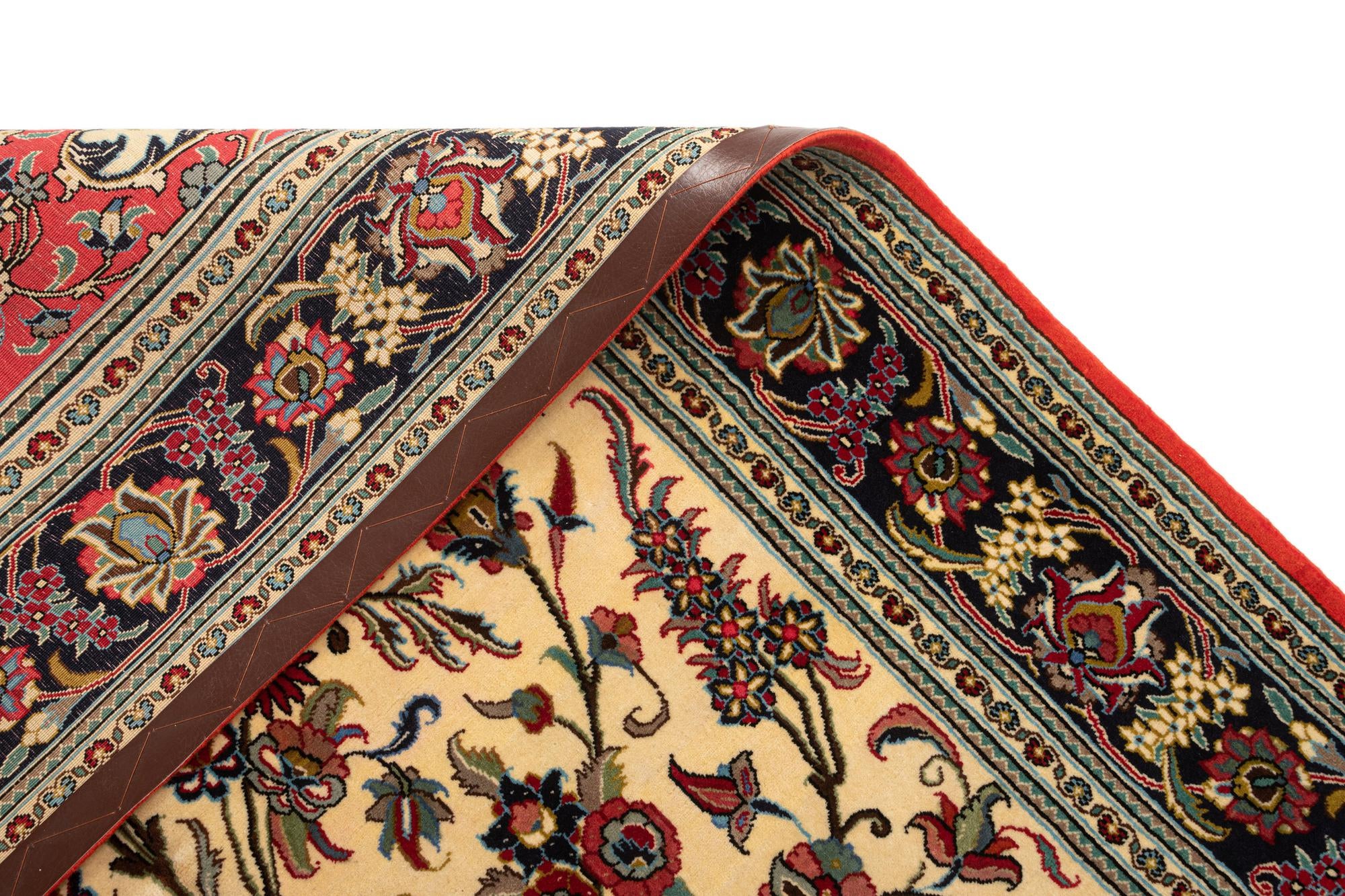4' 6 x 6' 11 Hand Knotted Qom Persian Rug