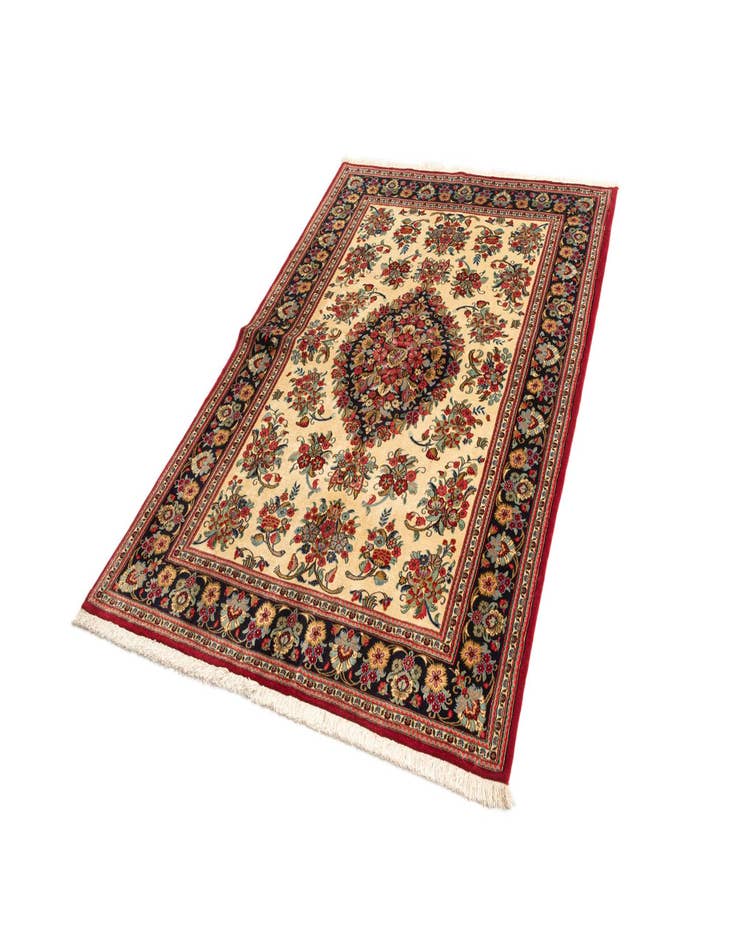 Detail image of 4' 8 x 6' 8  Hand Knotted Qom Persian Rug