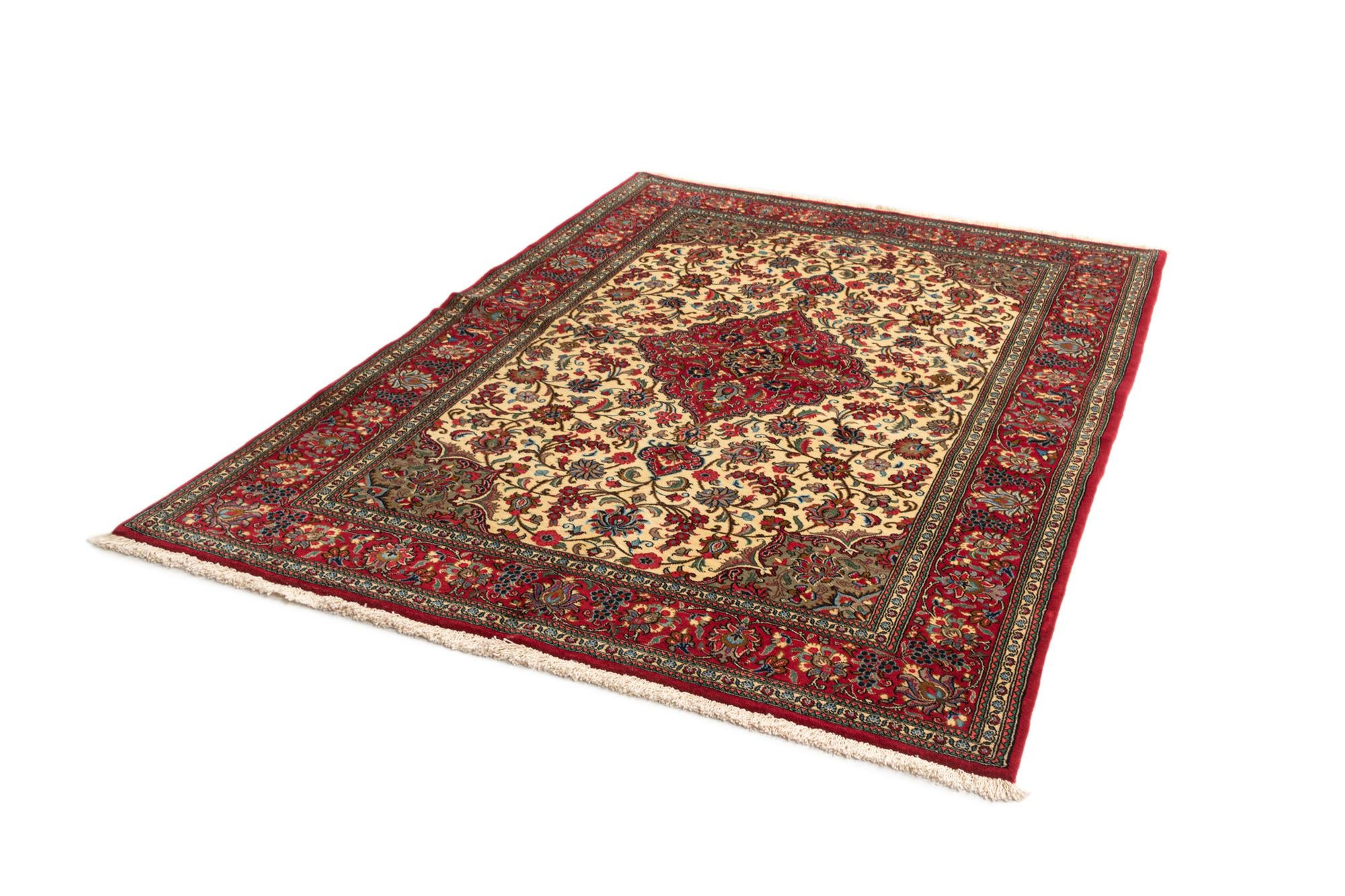 4' 8 x 6' 9 Hand Knotted Qom Persian Rug