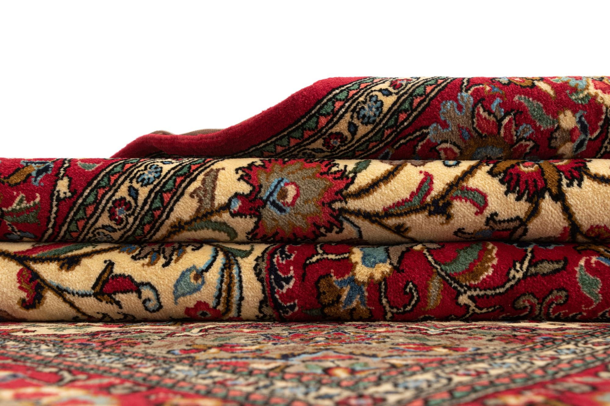 4' 8 x 6' 9 Hand Knotted Qom Persian Rug