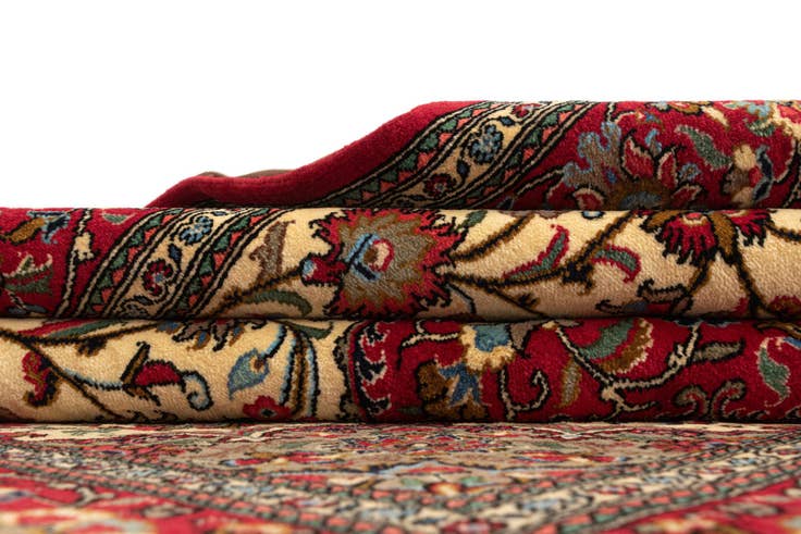 Detail image of 4' 8 x 6' 9 Hand Knotted Qom Persian Rug