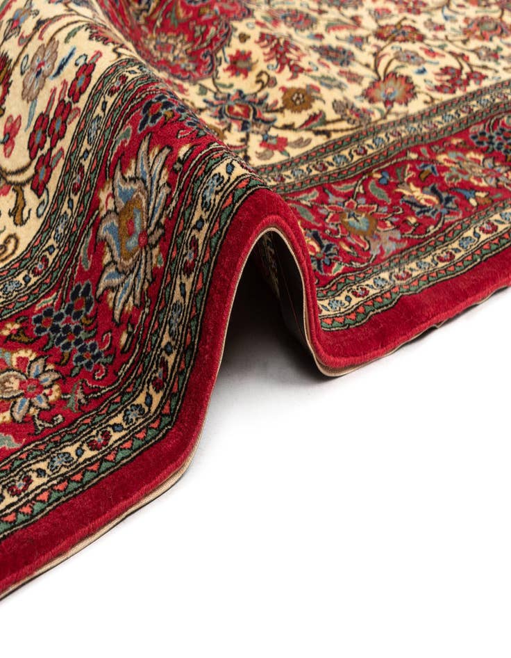 Detail image of 4' 8 x 6' 9  Hand Knotted Qom Persian Rug