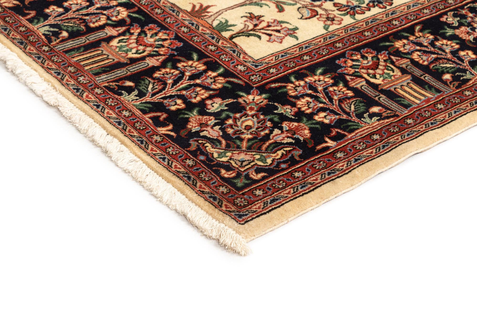 4' 6 x 6' 6 Hand Knotted Qom Persian Rug